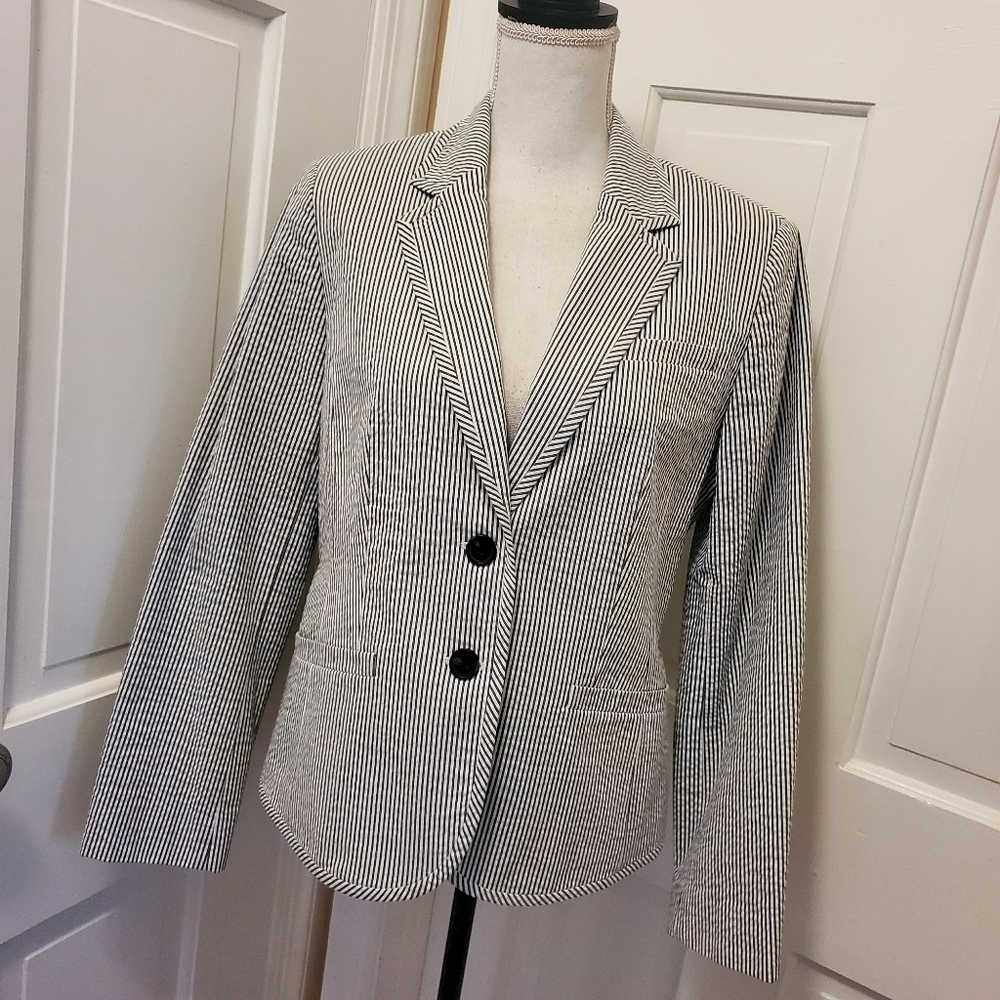 EC Jones New York Collection Striped Blazer, Size 10, Preppy, Classic